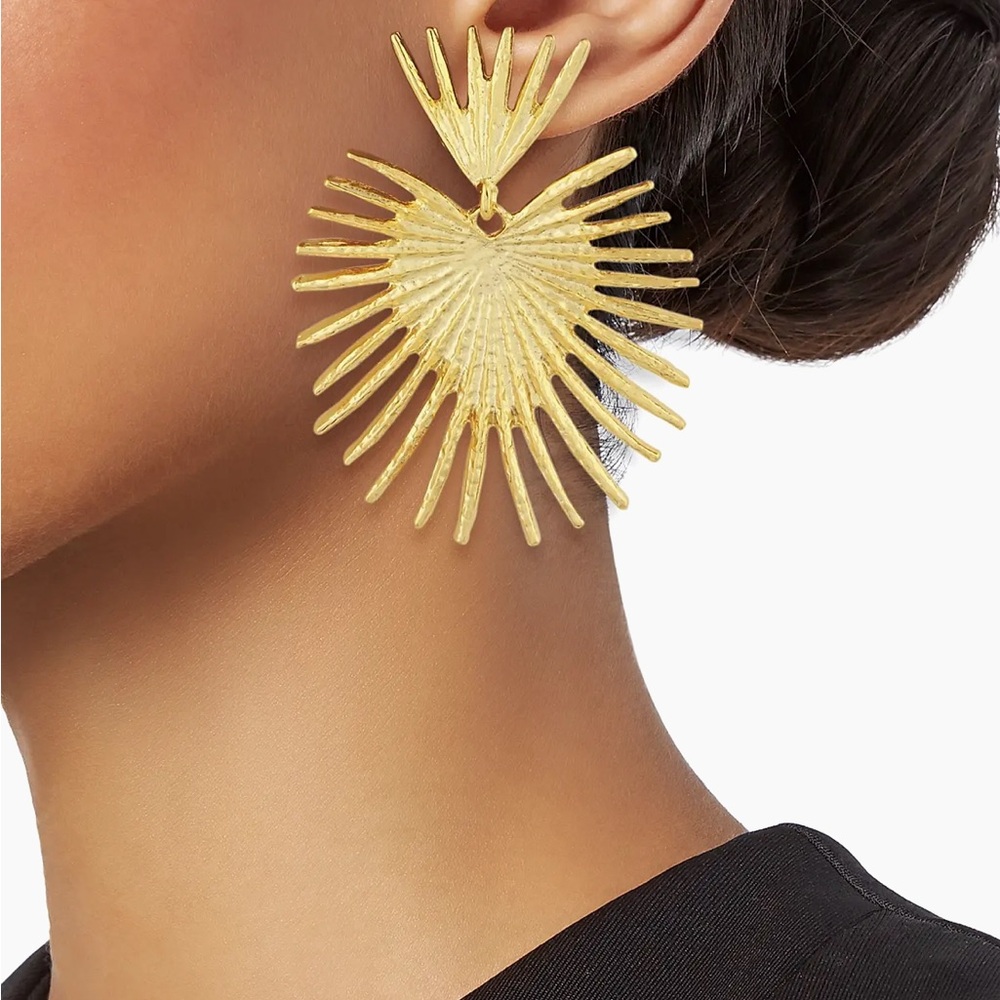 NWT Kenneth Jay Lane Radiant Gold Fan Earrings